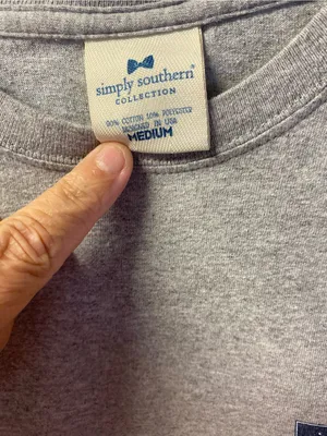 Simply Southern Heather Gray Short Sleeve Tee with Navy Logo thumbnail 6