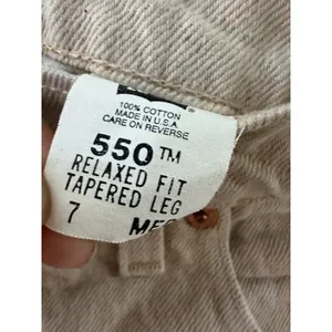 Vintage Levis 550‎ Jeans Womens 7 Med Relaxed Fit Tapered Leg Cream Made In USA thumbnail 3