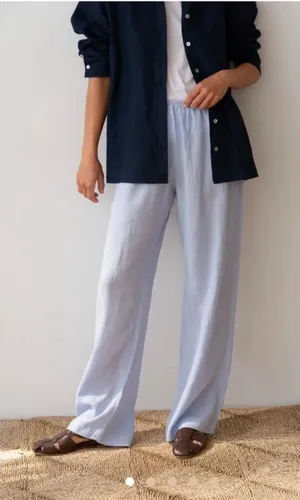 DONNI. The Linen Simple Pant Blue Size XS thumbnail 1