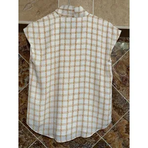 POLISHED PROFESSIONAL | Ann Taylor Bow Neck Windowpane Blouse S thumbnail 4