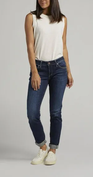 Silver Jeans Co. Women's Boyfriend Mid Rise Slim Leg Jean thumbnail 1