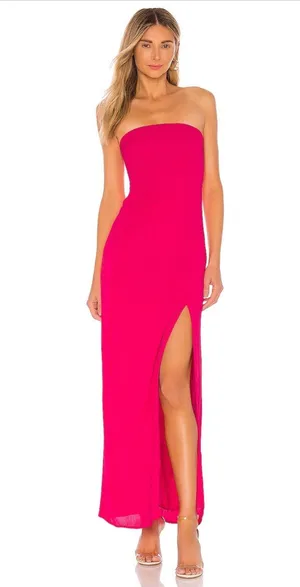 superdown Asher Strapless Dress In Pink thumbnail 1