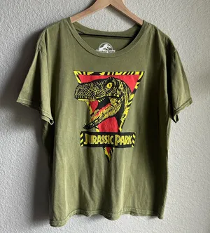 💚Jurassic Park Raptor Dinosaur Graphic Tee T-shirt thumbnail 1