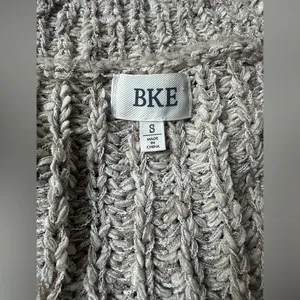 BKE knit oversized, cropped cardigan sweater. Size S, frayed hem, neutral colors thumbnail 2