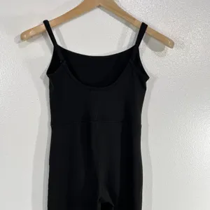 Qinsen Jumpsuit Sleeveless Flare‎ Leg Black Nylon Spandex One Piece Romper thumbnail 6