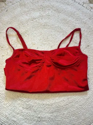 Red silk body suit Size XS thumbnail 2