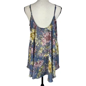 Umgee Large A-Line Top Sheer Floral Sleeveless Adjustable Straps Lightweight thumbnail 5