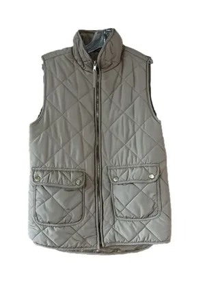 Beige Puffer Vest Sleeveless thumbnail 1