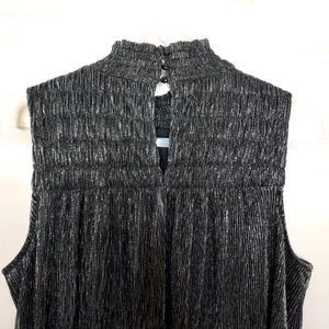 Nine West Black Silver Metallic Lined Sleeveless Party Shift Dress Size Large thumbnail 9