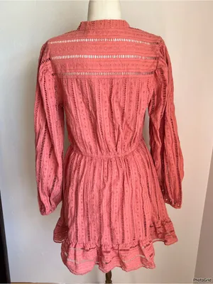 Anthropologie Forever That Girl Long Sleeve Eyelet Dress thumbnail 3