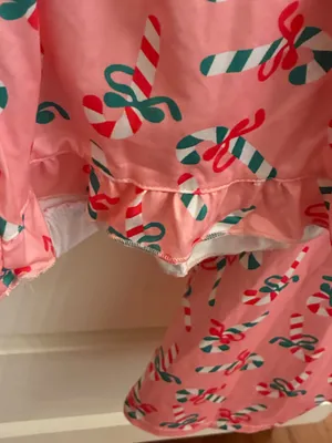 Candy Cane Christmas Pjamas Frill Shors Set Small thumbnail 8