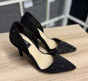 Jones New York Catie Pointy Toe Dress Pumps Rhinestone Elegant Black Heels thumbnail 1