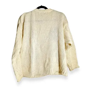VINTAGE Currants 90's M Academia Granny Hand Knit Argyle Cardigan Sweater Prep thumbnail 4