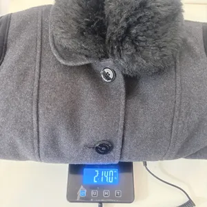 Laundry by Design Women Charcoal Gray Wool Blend Faux Fur Collar Belted Coat M thumbnail 10
