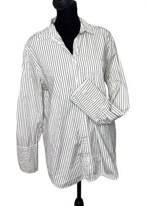 Madewell Button Down Striped Cotton Shirt Womens S Long Cuff Minimalist Capsule thumbnail 1
