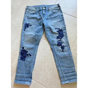 True Religion Jeans‎ Womens Sz 32 Cameron Slim Boyfriend Blue Embroidered Y2K thumbnail 4