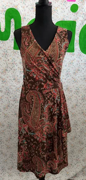 Ralph Lauren Paisley Brown Dress thumbnail 1