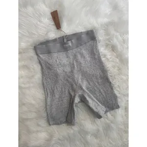 Skims Cotton Rib Boxer Light Heather Grey Size Small thumbnail 3