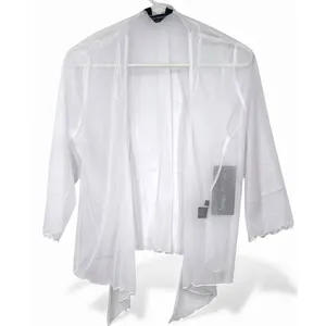 NWT Tango Mango | L | Sheer Mesh Cardigan Cover Up Sweater Top White Women thumbnail 1