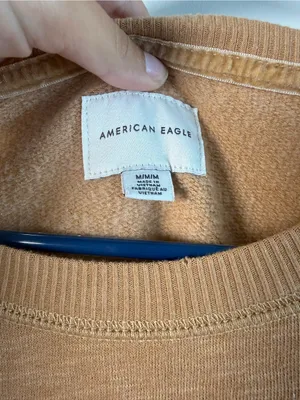 American Eagle Outfitters Tan Crewneck Sweatshirt with Script Accent thumbnail 3