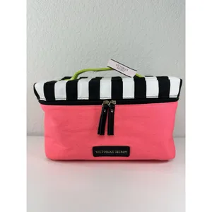 Victoria’s Secret Travel Case Pink Black Stripe Sexy Little Things NWT Gift thumbnail 3