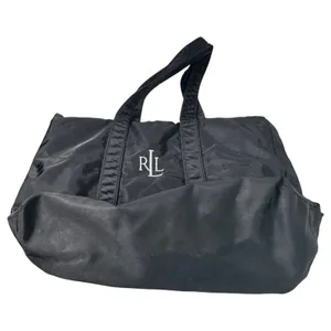 Lauren Ralph Lauren Monogram Black Nylon Multi Pocket Tote Shoulder Bag thumbnail 6