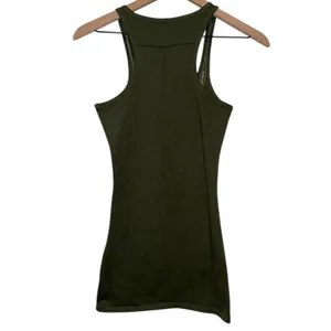 Vtg‎ Abercrombie & Fitch Womens Green Beaded Fitted Tank Top Sz M Y2K Moose Logo thumbnail 2
