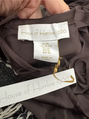House of Harlow Brown Satin Cowl Criss Cross Back Maxi Dress XL New thumbnail 2