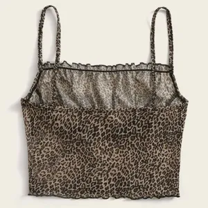 SHEIN FRILL trim crinkle leopard cami top thumbnail 2