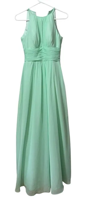 Azazie Women's Green‎ Dress Chiffon Bridesmaid Dress Size A2 Formal Sleeveless thumbnail 1