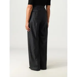 Theory‎ Double Pleat Wide-Leg Pant in Gray Pinstripe Wool Flannel Size 00 thumbnail 2