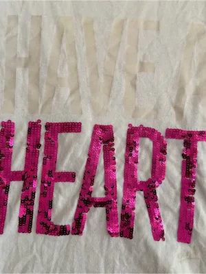 Victoria's Secret 2000s vintage style white & pink sequin Have A Heart graphic tee thumbnail 9