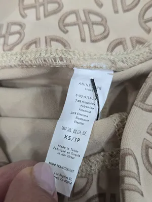 New Anine Bing Blake Biker Short Camel Monogram Print - Neutral Size XS thumbnail 5