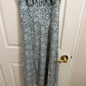 Abercrombie & Fitch Sage Green Floral Maxi Dress Summer Spring thumbnail 3