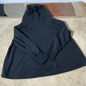 Natural‎ Life Oversized Black Long Sleeve Hoodie Top Pocket Cotton Blend S Boho thumbnail 5