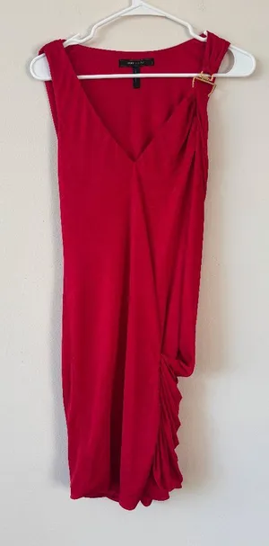 BCBGMaxAzria Red Draped Tank Dress - Size XS thumbnail 1