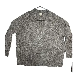 A New Day Cardigan Women Medium Brown White Marled Open‎ Front Pockets VN1268582 thumbnail 1