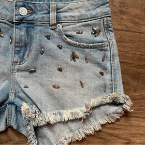 ZARA Trafaluc Embellished Denim Shorts thumbnail 4
