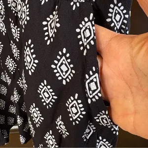EUC Garnet Hill Shorts Romper Black White Size XL thumbnail 9