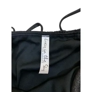 Lucy In The Sky Black Glitter Bustier‎ Bodycon Mini Dress XS thumbnail 4