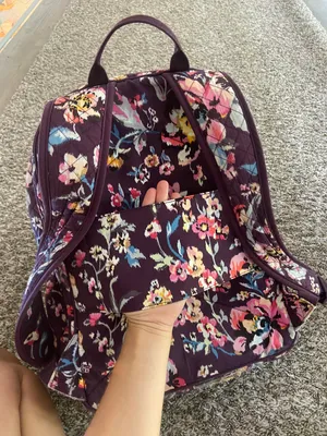 Vera Bradley Campus Backpack Maroon Floral thumbnail 5