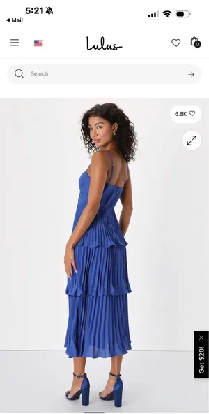 Lulus Dress Midi Blue thumbnail 2