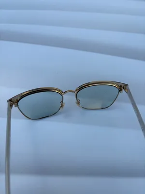 Gucci GG0244S-004 Clubmaster gold and light blue sunglasses thumbnail 14