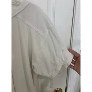Free People We the Free White Heritage Henley Top Linen Cotton Oversized XS Boho thumbnail 6