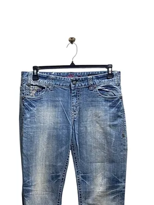 Rock & Roll Cowgirl Y2K Boyfriend Fit Cropped Jeans Blue Size 28 Summer Coastal thumbnail 8
