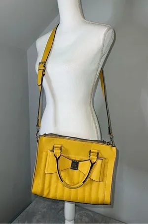 Betsey Johnson Satchel Crossbody Yellow Bag Shoulder Purse thumbnail 1