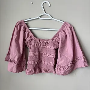 free people pink smocked top size XS thumbnail 4