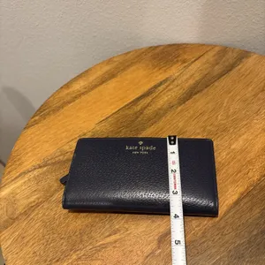 Kate Spade Staci‎ Large Slim Bifold Wallet Saffiano Leather Navy thumbnail 10
