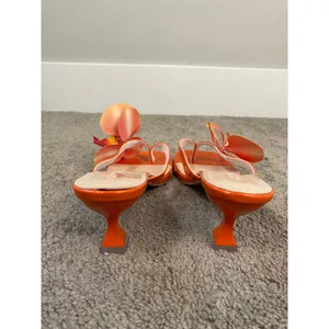 New SHUSHOP Grace Orange Orchid Flower Heels EU 38 US 8 thumbnail 7