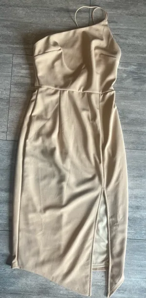 Perfection. Lulus Beige One Shoulder Dress XS Date Night thumbnail 11